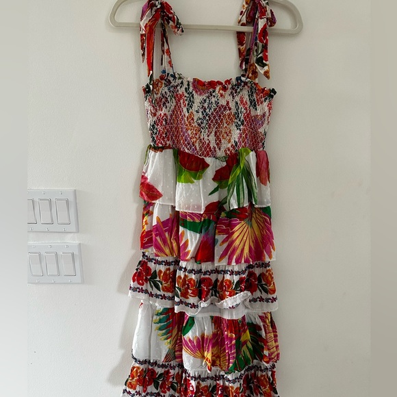 Farm Rio mixed white print layered dress NWT XS - Picture 2 of 5